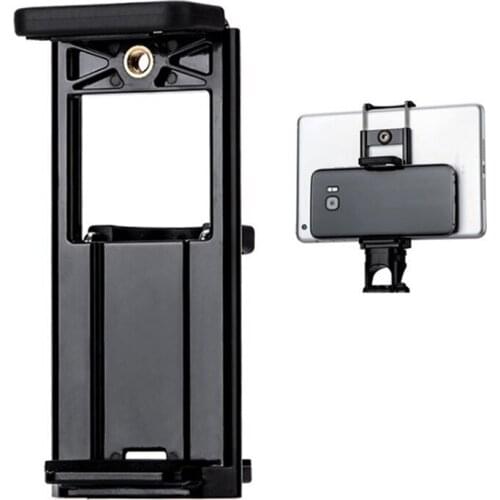 Universal Tablet Phone 2 In 1 1/4" Tripod Mount Clamp Holder Bracket Selfie Clip Tablet Stand Holder