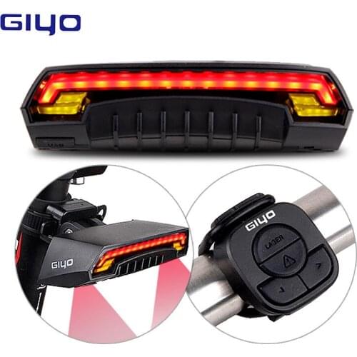 GIYO Laser Bike Taillight USB Rechargeable LED Cycling Rear Light Lamp 85 Lumen Mount Red Lantern For Bicycle Light Accessories
