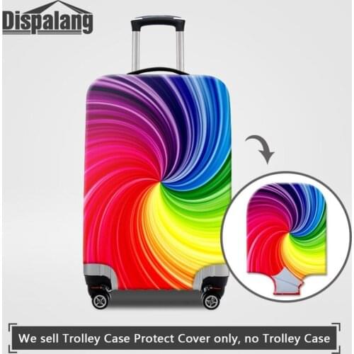 Dispalang Colorful Swirl Prints Waterproof Protector Cover Fashion Suitcase Cover Case On Suitcase Spandex Elastic Luggage Cover