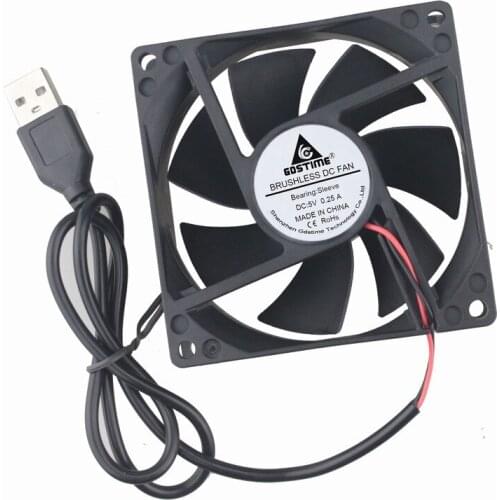 10 Pcs Gdstime USB 80x80x25mm 8025 PC DC 5V Fan 80mm x 25mm Computer Case Heatsink CPU Cooling Fan 8cm