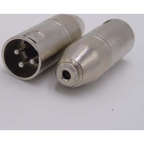 100pcs/lot 3Pin XLR male to 3.5mm stereo female audio Microphone Adapter xlr male to 3.5mm female audio connecotr