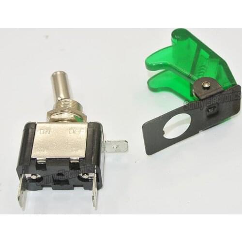 12V 20A Green Cover LED Light Rocker Toggle Switch SPST ON/OFF Car Truck
