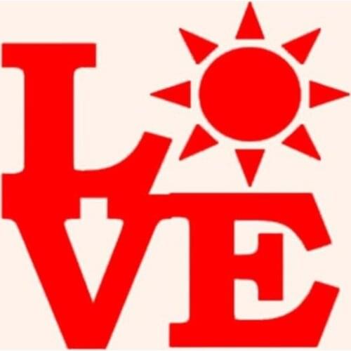 13 cm x 13 cm Sun Love Sticker Car Window Cruise Ship Tanning Bed Sea Beach Ocean Lotion Vinyl Decal