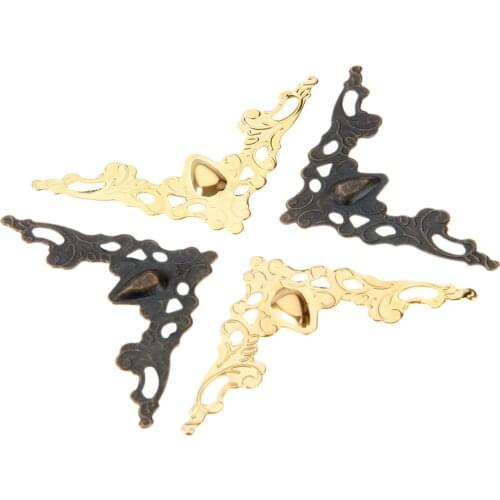 20Pcs Iron Angle Corner Brackets Antique Bronze/Gold 40mm Notebook Cover For Menus Photo Frame Furniture Decorative Protector