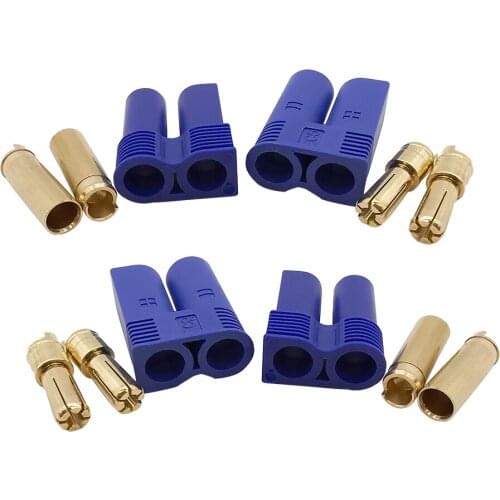 4Pcs EC5 Male and Female Banana Plug Socket Banana Plug Bullet Connector with Housing Sheath for RC ESC LIPO Battery/Motor DIY