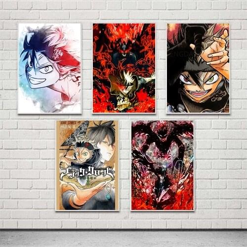 HD Prints Black Clover Japan Anime Canvas Paintings 5pcs Home Decor Wall Art Poster Gift Pictures For Living Room Frame Artwork
