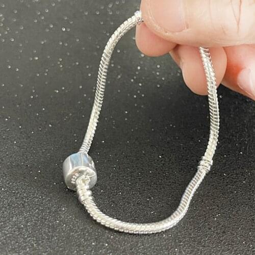 With Certificate Original 925 Sterling Silver Bracelets Suitable For Beads Charms Chain Bracelet Women Wedding Jewelry Wholesale