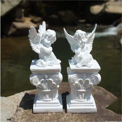 EUROPEAN RESIN CUTE ANGEL BOY ORNAMETNS CRAFTS WEDDING GIFT DECORATION HOME OFFICE LIVINGROOM DESKTOP FIGURINES STATUE DECOR ART