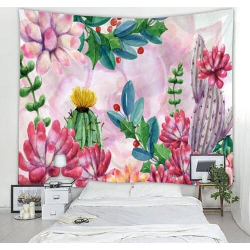 Mandala Tapestry Art Deco Blanket Curtain Hanging Bedroom Living Room Decoration Bohemian Hippie Hand Painted Cactus Tapestry