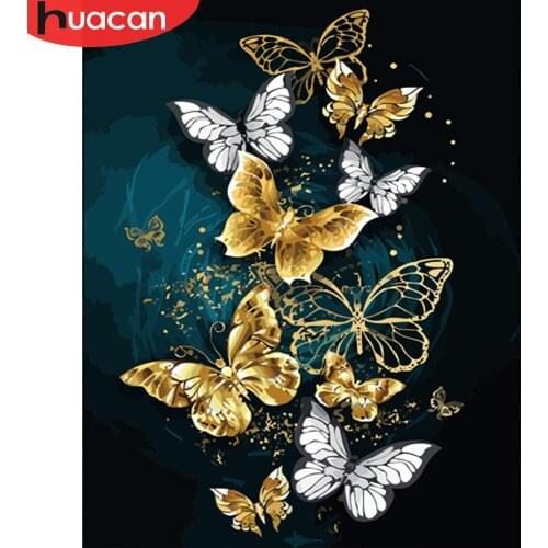 HUACAN Painting By Numbers Butterfly Animals Modern Wall Art Canvas Painting Acrylic Paint By Numbers For Home Decor Frameless