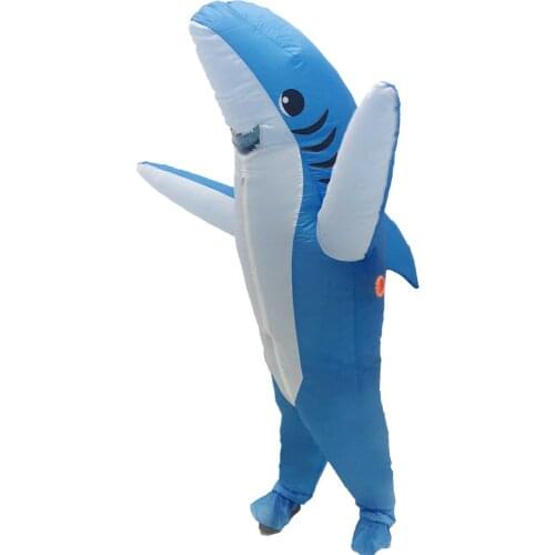 Halloween Cosplay Carnival Inflatable Shark Costume Party Costumes for Men Women Animal Cosplay Clothes With Fan