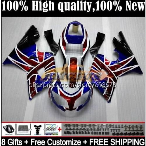 Body For Triumph Daytona600 Daytona 650 600 2002 2003 2004 2005 37CL.12 Daytona650 Daytona 600 02 03 04 05 Fairing Blue Flag
