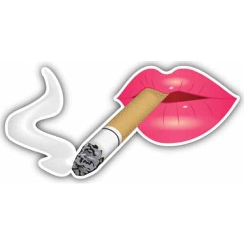 Personality 13CM*6.1CM Accessories Smokers Lips Sexy Car Sticker Motorcycle Helmet Reflective Decal