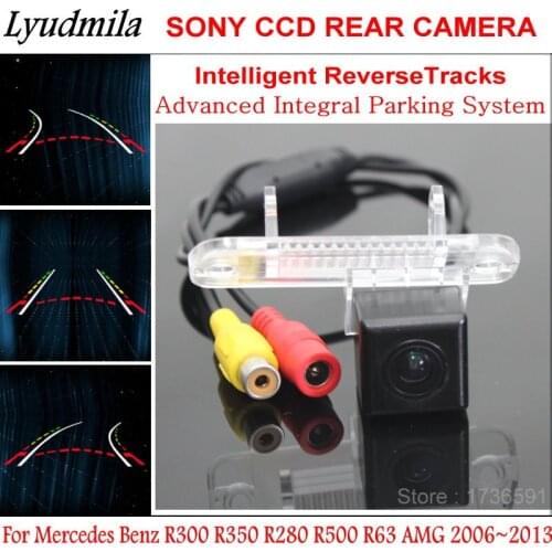 LYUDMILA FOR Mercedes Benz R300 R350 R280 R500 R63 Car Dynamic trajectory Moving Guide Lines HD CCD Car Parking Rear view Camera
