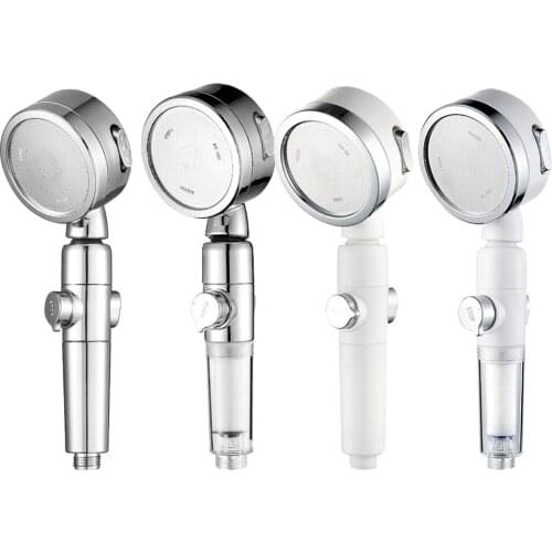 Multipurpose Shower Head Large Water Output Filter Spray Nozzle 3 Adjustment Pressurized Water Saving Handheld