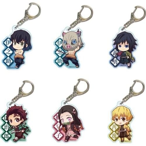 [MYKPOP]DEMON SLAYER Keyring Cute Figures Pendants for Keys Bags Fans Collection Amine SC20052821