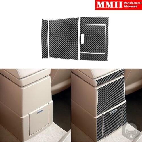 For BMW X3 E83 2004-2010 Rear Panel Cover Trim Sticker Real Carbon Fiber Car Interior Styling Decoration Accessories Black