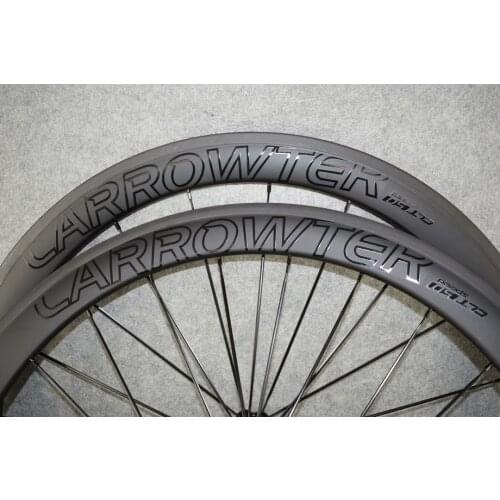 New Arrival 50mm CARROWTER Carbon Bike Wheels All Black Carbon Fiber Road Wheelset 700C 23mm Width Basalt V brakes UD 3K matte