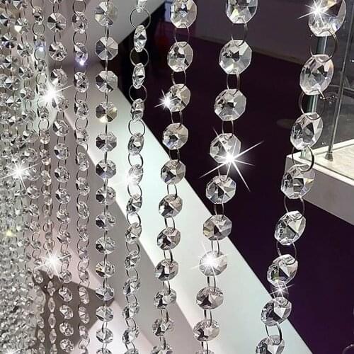 1M New Bead Hanging Crystal Clear Acrylic Beads Garland Chandelier Hanging Wedding Decor Supplies SCIE999