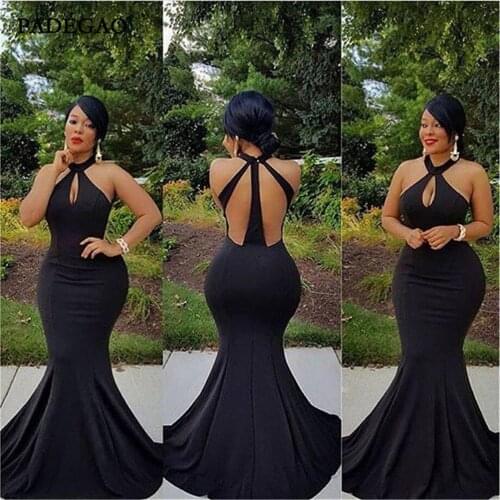 Normal Evening Dresses Mermaid Long Party Dress Halter Stain Floor Length Sweep Train Ruched Evening Dress Custom Made