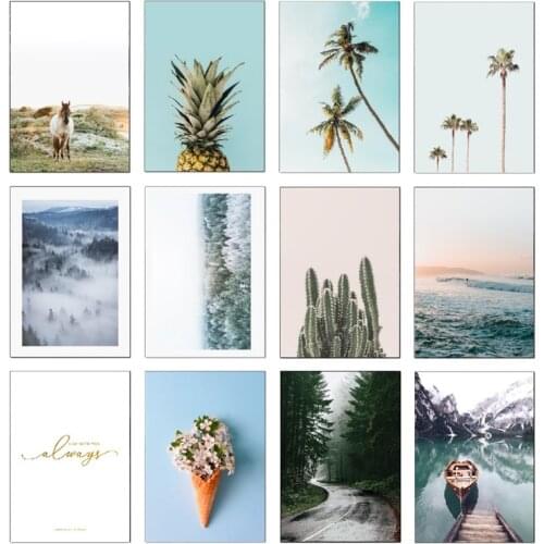 Beach Palm Boat Prairie Horse Pineapple Wall Art Canvas Painting Nordic Posters And Prints Wall Pictures For Living Room Decor