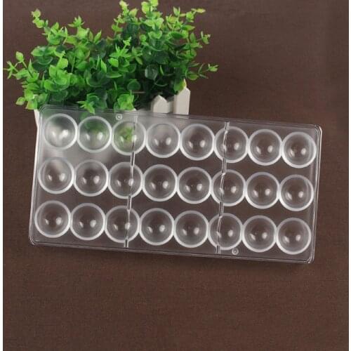 Clear Hard Chocolate Maker Polycarbonate DIY 24 Half Ball Candy Mold Mini Mould