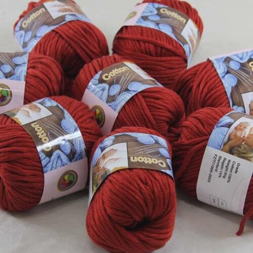 Sale 8Ball x 50g Super Soft Pure Cotton Chunky Shawl Hand Knitting Yarn Scarves Shawls 42218 Poppy Red