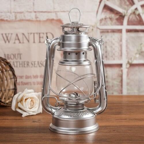 Retro Classic Kerosene Lamp Dimmable Lanterns Wick Portable Camping Light Decor
