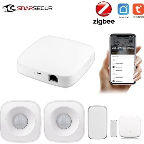 Tuya Smart Zigbee Gateway Hub Home Automation Scene Security Alarm Kit PIR Door&Window Temperature&Humidity Sensor Smart Life