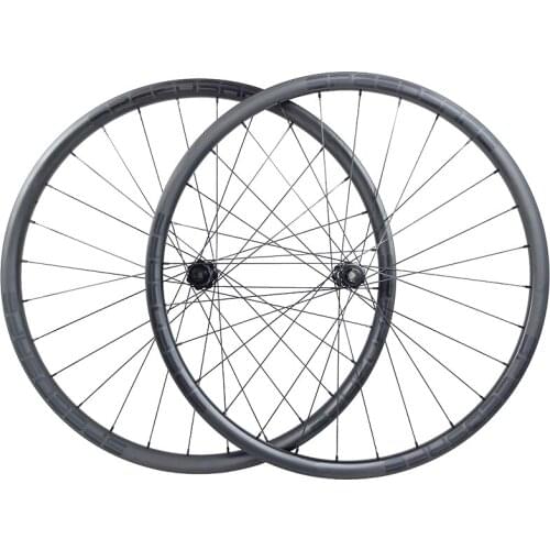 Light weight 29er MTB XC 28mm Asymmetric 28mm carbon bike wheelset 350 boost center lock or 6 bolt hubs UD tubeless clincher