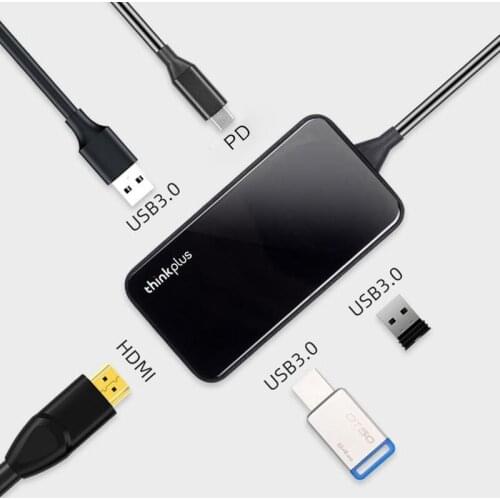 Lenovo Smart USB Type C HUB Adapter To 4K HDMI USB 3.0 PD Charge For Computer PC Laptop MacBook Accessories Splitter