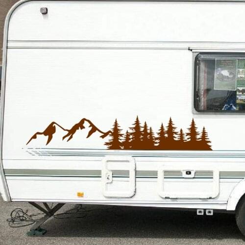 For SUV RV Camper Offroad Tree Forest Car Decor Nature Scene Mountain Decal Woodland Timber Car Vinyl Art Sticker Decoration