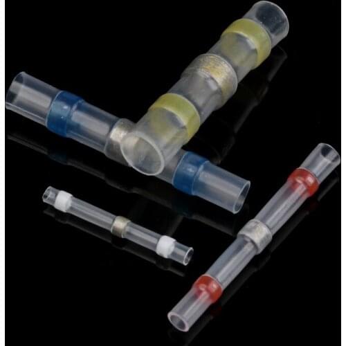 50PC Waterproof Solder Seal Heat Shrink Butt Terminals Soldering Sleeve Electrical Wire Cable Connectors Kit 22-10 AWG