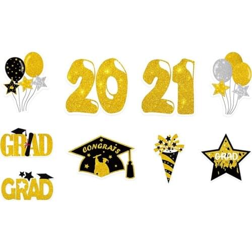 Graduation Yard Sign Stakes Decorations - Congrats Grad Cap Outdoor Lawn Party Yard Sign Supplies Decor