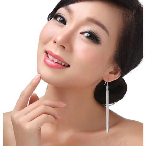 Simple long Tassels Dangle Earring for Women Silvery color ear Jewelry Drop Shipping