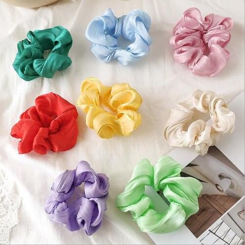 7pcs Women Hair Scrunchie Solid Color Scrunchies Set Elastic Hair Bands Fashion Headband Ponytail Ties Rope Hair Accessories