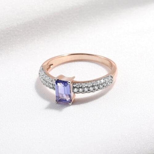 925 Sterling Silver Ring Created Nano Tanzanite Gemstone Rose Gold Plating For Women Lover Luxury Elegant Wedding Fine Jewelry