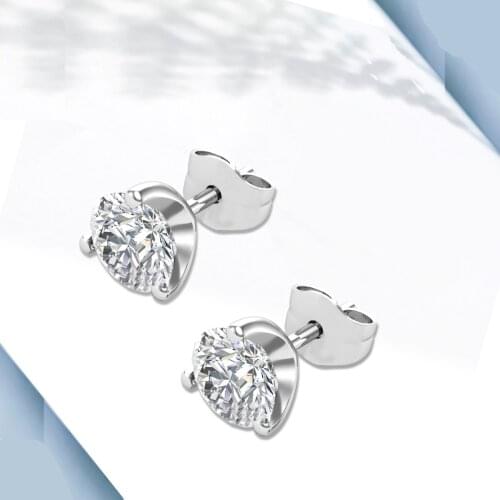 0.5ct D Color VVS1 Moissanite Womens Earrings 925 Silver Earring Woman Lab Diamond Stud Earrings Ear Piercing Jewelry Studs New