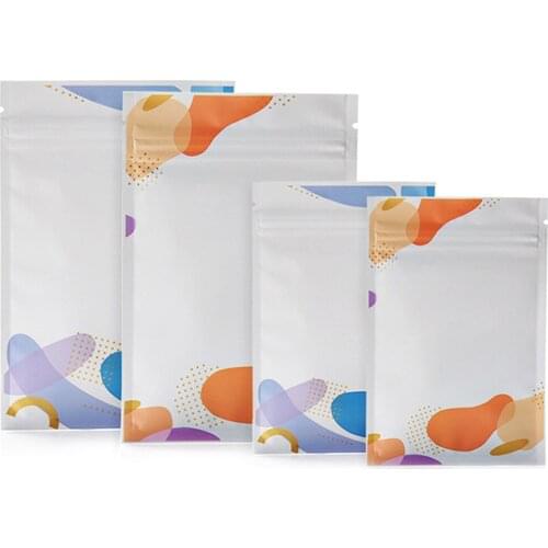 100Pcs/lot Aluminum Foil Zip Lock Self Seal Recyclable Tear Notch Zipper Package Bags Candy Nuts Dry Flower Storage Bags