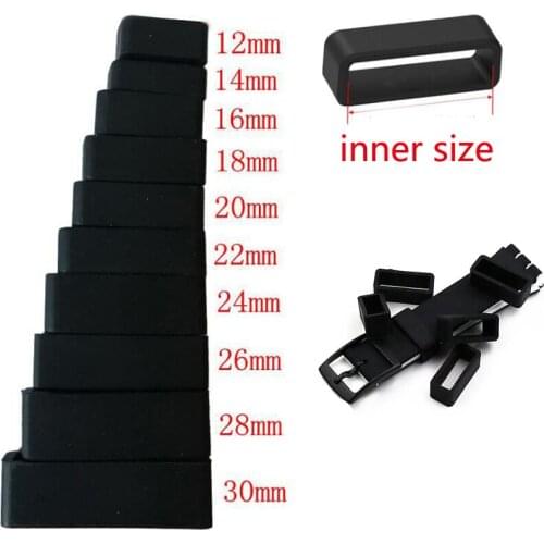 20mm 22mm 24m Silicone Ring Keeper Buckle Loop Holder for Samsung Garmin Amazfit Huawei Fossil Fitbit Watch Band Smartband Strap