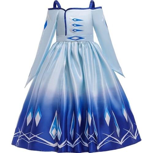 2019 New Movie Kids Elsa Dress Anna Childrens Princess Dress Costume Clothing Queen Elsa Suit Girls Cosplay Ice and Snow