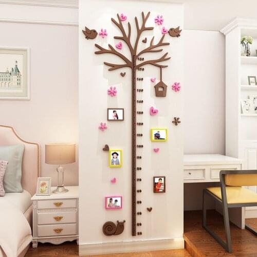 3D Wall Stickers Simulation Self-adhesive Children Cartoon Height Stickers Kindergarten Wall Tailored High Acrylic Stickers