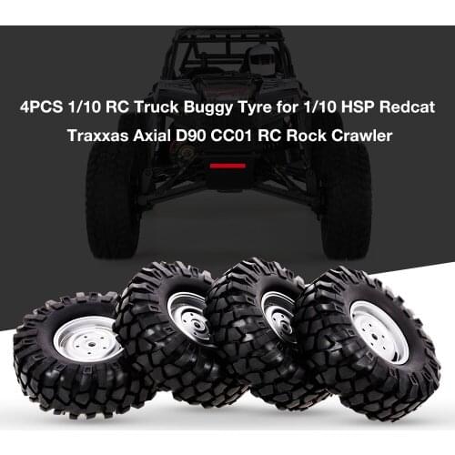 4PCS 1/10 RC Truck Buggy Tyre for 1/10 HSP Redcat Traxxas Axial SCX10 RC4WD D90 CC01 RC Rock Crawler Parts