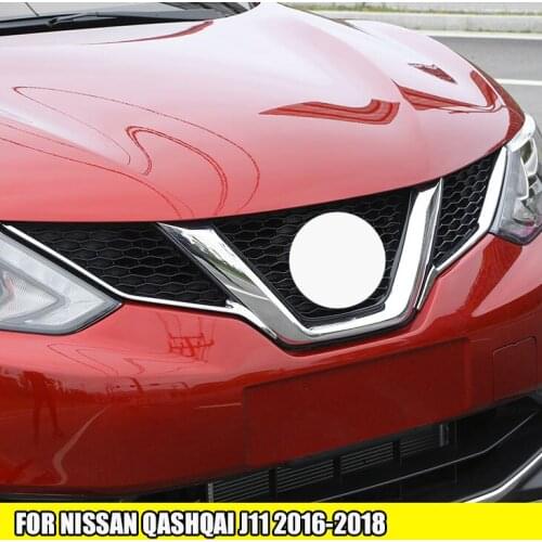ABS Chrome front bumper grille decoration molding cover decorative trims FOR NISSAN QASHQAI J11 2016- 2017 2018