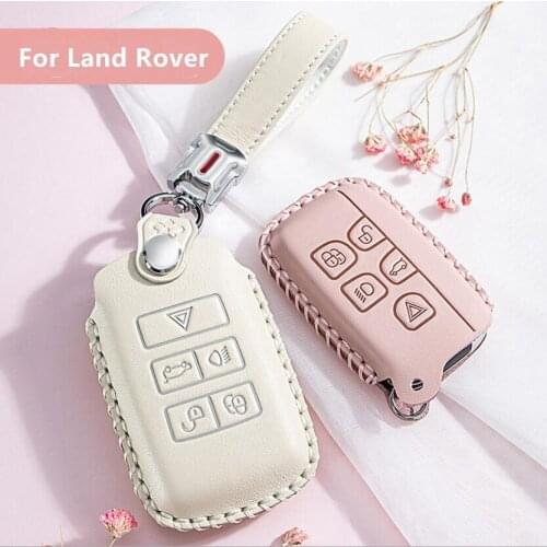 Car Leather Key chain Case Holder For Land Rover Range Rover Discovery 5 Sport Evoque Freelander 2 Velar Key Protector