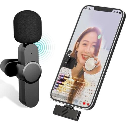 Wireless Lavalier Microphone Portable Audio Video Recording Mini Mic for IPhone Android Live Broadcast Gaming Phone Microfonoe
