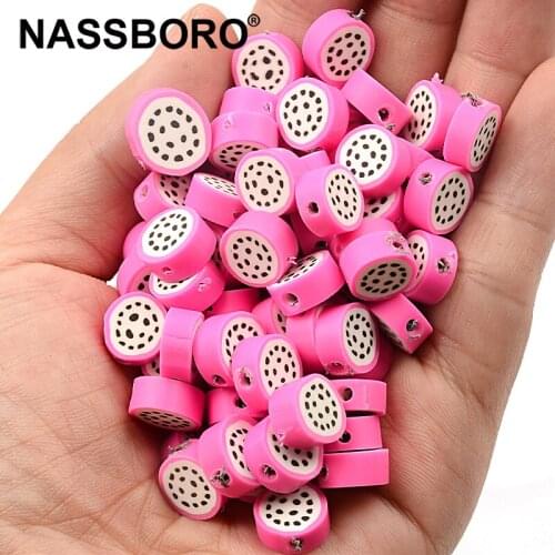 30/60/90pcs 10mm Fruits Beads Polymer Clay Beads Loose Spacer Beads For Jewelry Making DIY Bracelet Accessories
