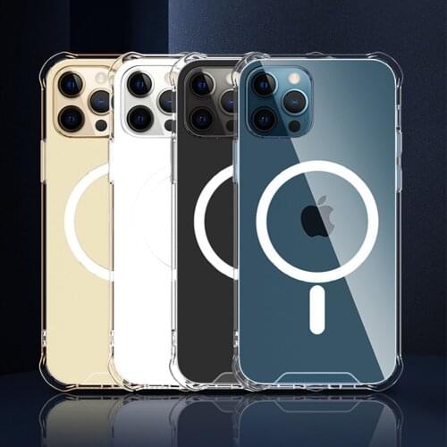 Magnetic Case Transparent Hard PC for iPhoneX XS XR 11 11Pro 12 12PRO MAX 12mini Wireless Charger Magnetic Phone Case IPhone