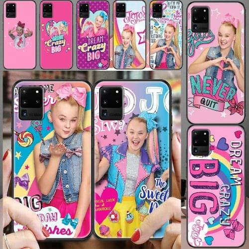 Jojo Siwa Child star Phone case For Samsung Galaxy Note 4 8 9 10 20 S8 S9 S10 S10E S20 Plus UITRA Ultra black tpu cell cover art