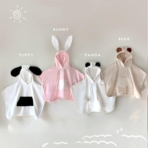 Baby Cute Cloak Newborn with Hood Cartoon Cotton Infant Towels Blanket Newborn Baby Bathrobe Infant